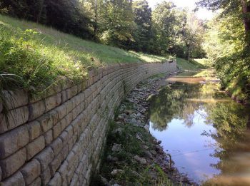Riverside Redi-Rock Cobblestone retaining walls