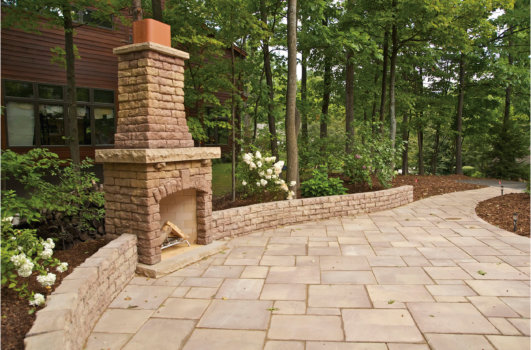 Rosetta Products - Fireplace Kits walkway hardscape , Redi-Wall