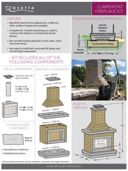 Rosetta Claremont Fireplace Kit Info Sheet